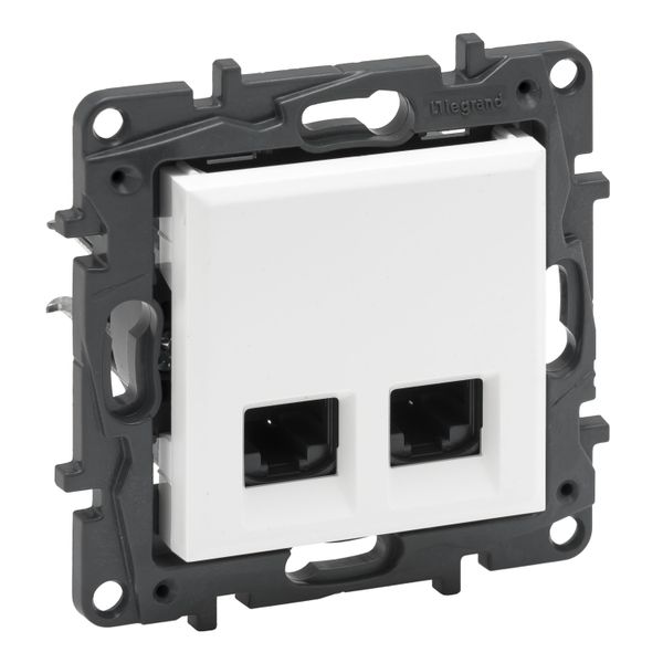 Double RJ45 socket Niloé Step category 6 FTP white image 1