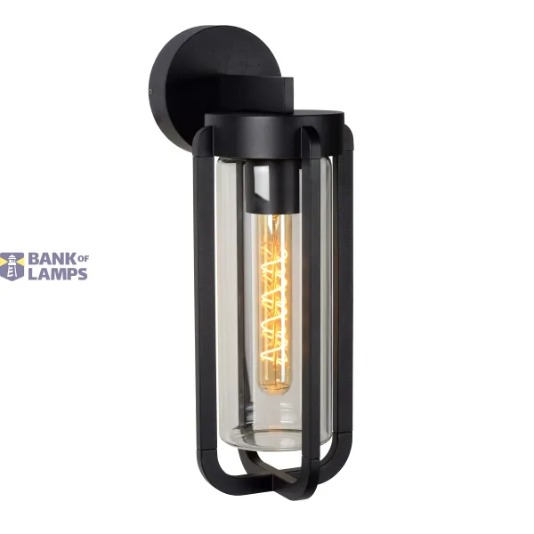 Lucide GARLAND - Wall light Outdoor - 1xE27 - IP44 - Black image 1