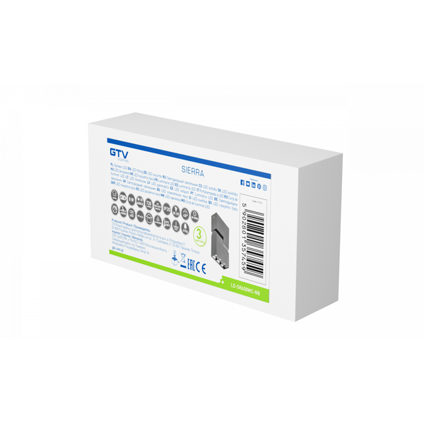 LED luminaire SIERRA, 8 W, 720 lm, 4000K, IP20, black image 2