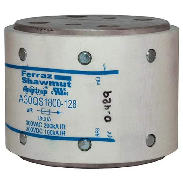 High Speed Fuse A30QS 300VAC 300VDC 1800A Hockey Puck, Bolt-In image 1