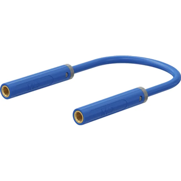 Coupling line with (4 mm socket, straight) to (4 mm socket, straight), 1 m, blue, PVC, 1.0 mm², 64.1072-10023 image 1