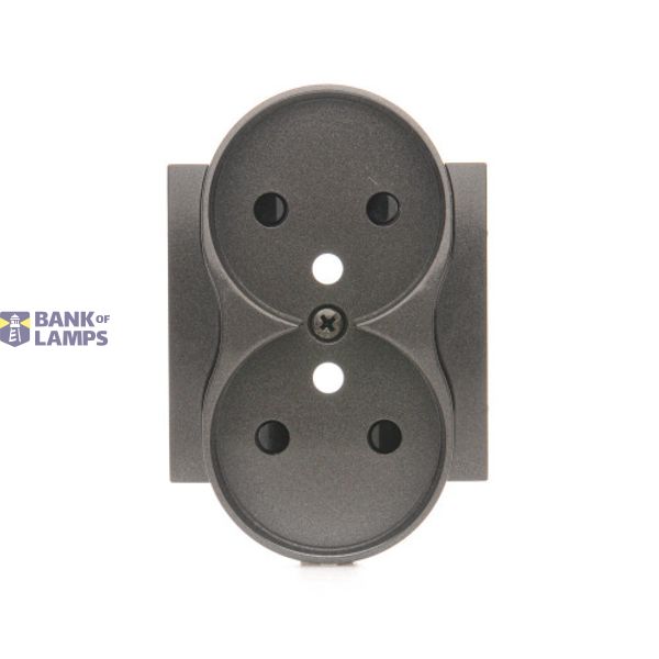 Cover for double socket with earthing - for Nature frames, anthracite, metalic image 1