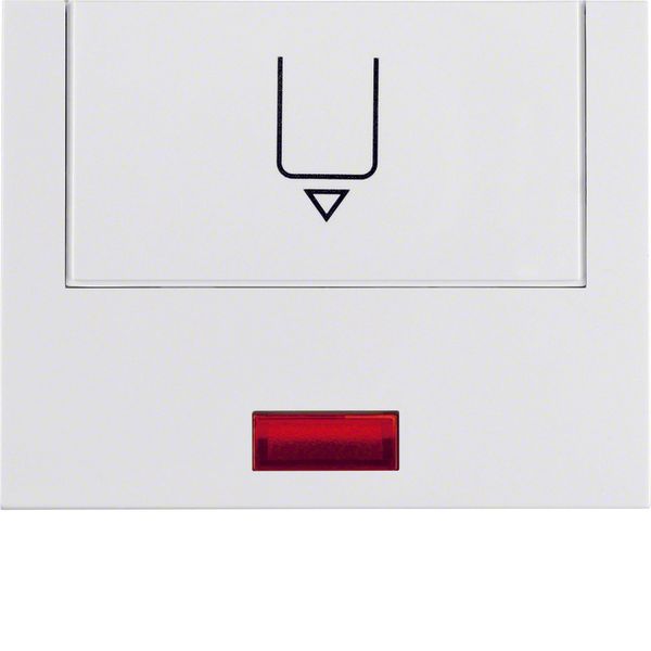Centre plate imprint f. push-button f. hotel card, redlens , K.1, p.wh image 1