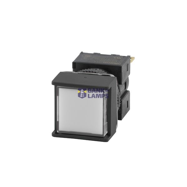 Push-Button complete, dia. 16 mm, non-lighted, square, white, momentary operation, SPDT contact block, solder terminal A16 7019G image 1