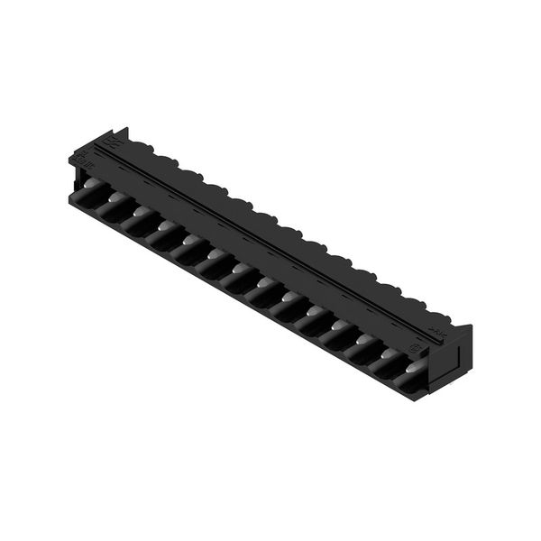 PCB plug-in connector, male header, Dovetails for fixing blocks, THT solder connection, 5.08 mm, Number of poles: 14, 90°, Solder pin length (l): 3.2 mm, tinned, black, Box image 2
