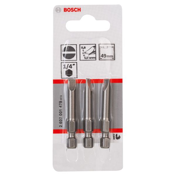 Screwdriver bit Extra Hard S 0,8x5,5, 49 mm 3 pcs. image 2