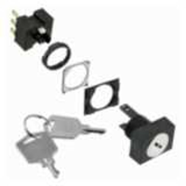 Selector switch front, 16 mm, rectangular, key-type, 2 notches, manual A16K2012A image 3
