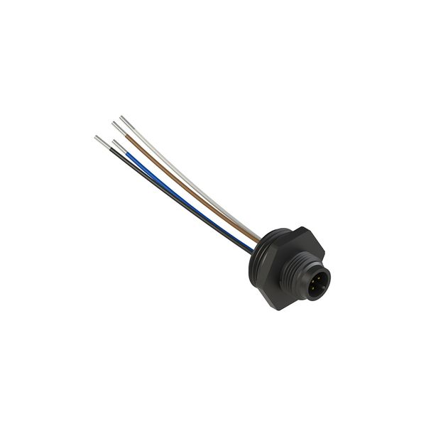 M12 plastic male wired connector, 5 poles, for PG 13,5 threads image 1