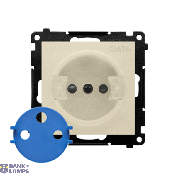 DATA single socket outlet with socket access element, module, 16A, quick connection, champagne matt image 1