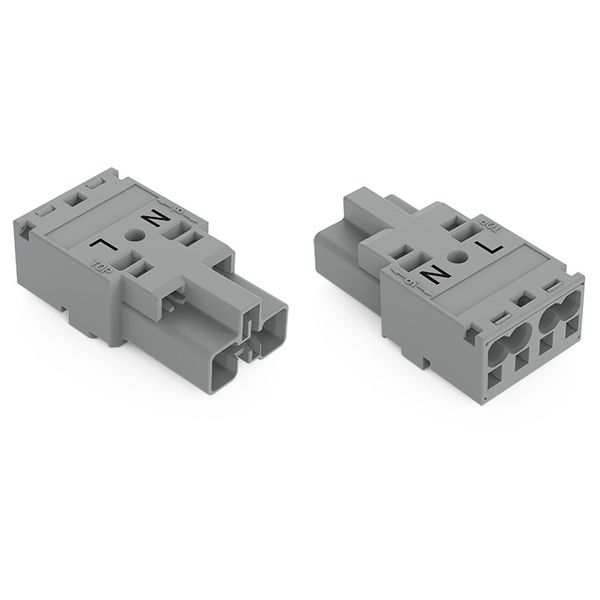 Plug 2-pole Cod. B gray image 2