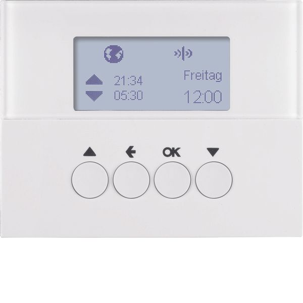 KNX radio blind time switch quicklink, display, K.1, p. white glossy image 1