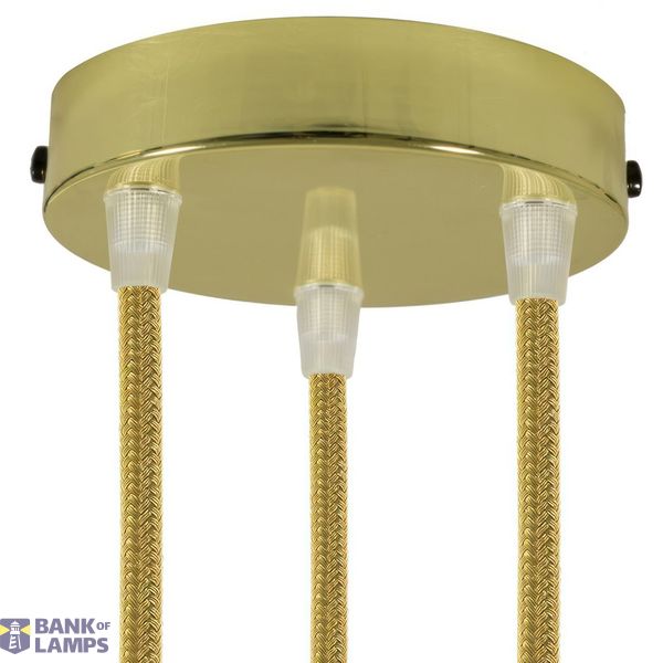 Cylindrical metal 3-hole ceiling rose kit image 1
