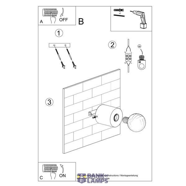 WALL LAMP SALGADO CONCRETE E27 1X60W IP20 image 4
