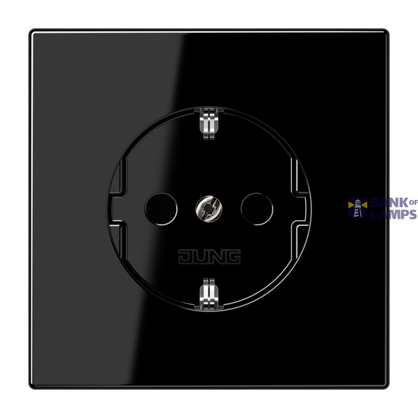 SCHUKO socket, 16 A 250 V ~, without claws, integrated increased contact protection, SAFETY+, Duroplast, LS series, black image 1