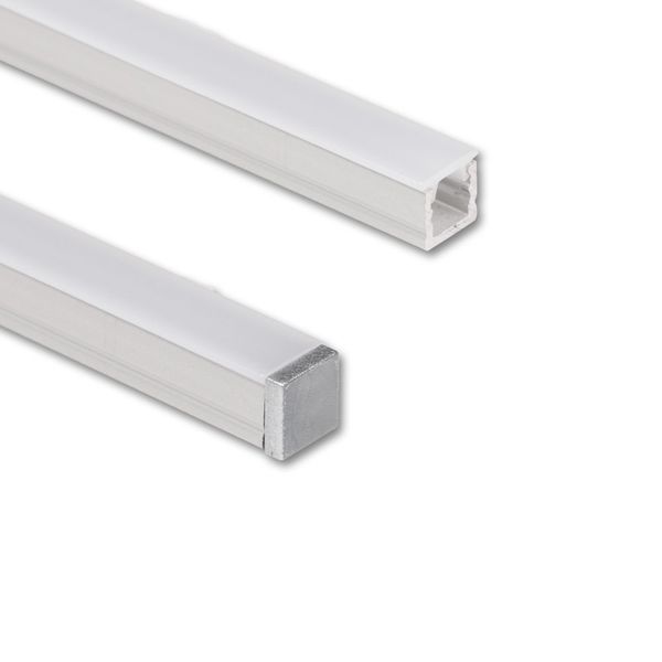 Attached PAA aluminum profile, 6x6mm, including White diffuser, 1m image 1