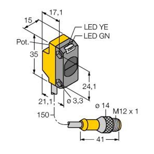 Photoelectric Sensor Diffuse Mode Sensor   QS18VP6WQ5 image 2