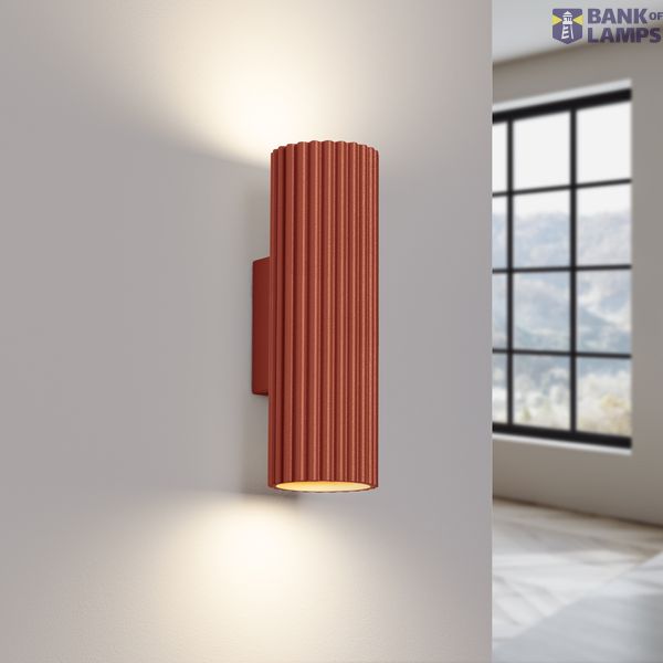 UP-DOWN RED SPOTLIGHT WALL LAMP WITH A CORRUGATED LAMPSHADE FOR INDUSTRIAL ROOMS image 8