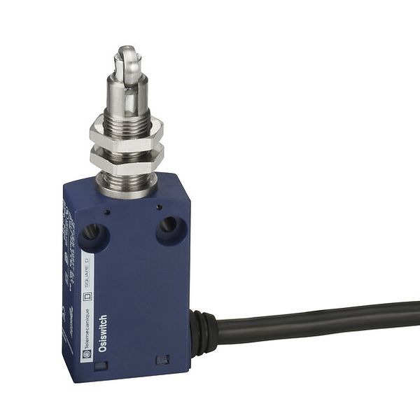 Limit switch XCMN - M12 steel roller plunger - 1NC+1NO - snap - 2 m image 1