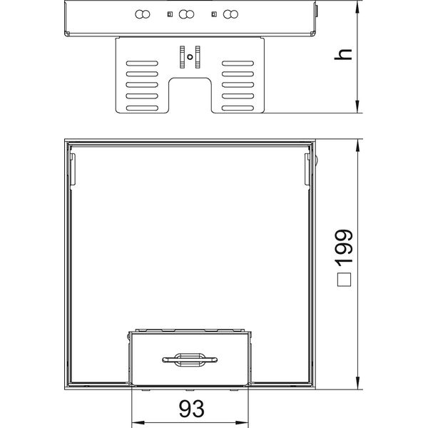 RKSN2 UZD3 4MS20 Square cassette with cord outlet 200x200mm image 2