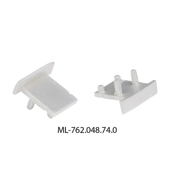 End cap for VI without hole, silver color, 1 pc image 1