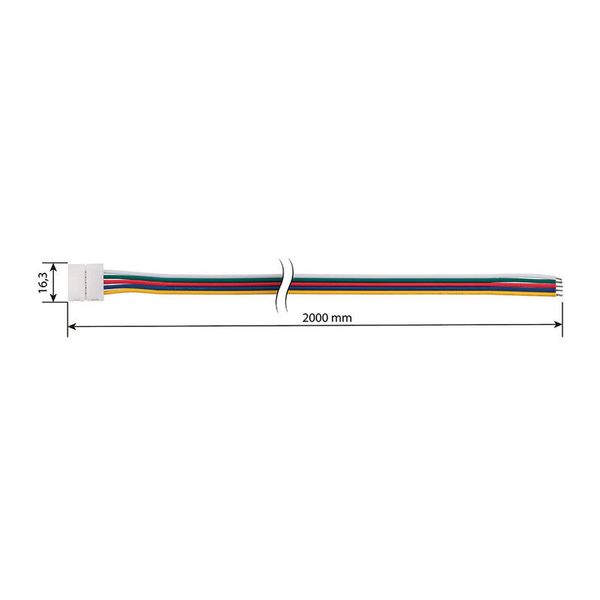 Connection connector RGBW LED strips w12 mm, 5 pins, length 2 meters, 20AWG image 1