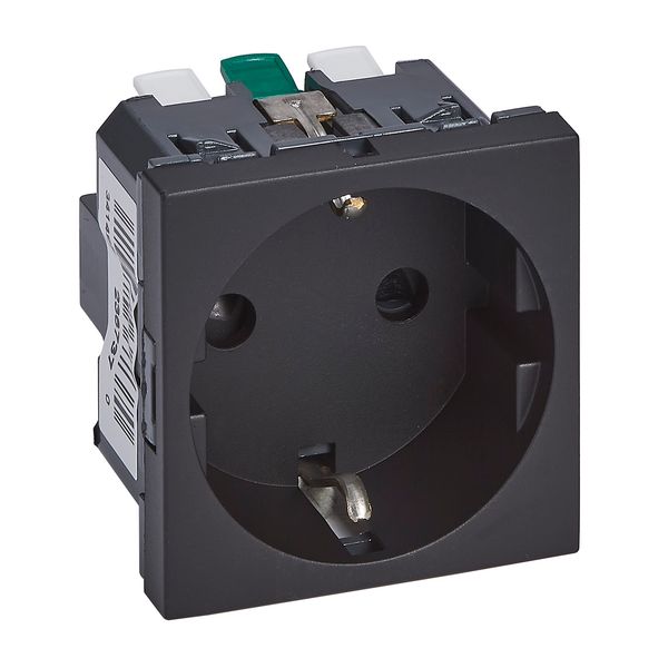 2P+E SCHUKO AUTO TERMINALS MATT BLACK image 1