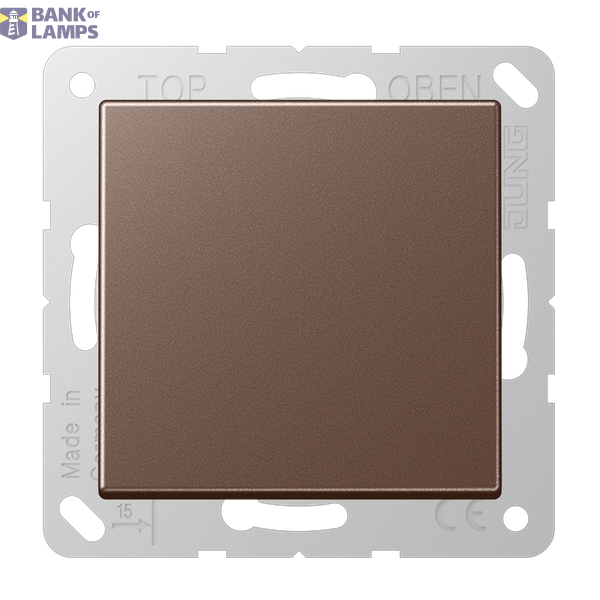 SCHUKO socket, 16 A 250 V ~, without claws, hinged cover, Series A, mocha image 1