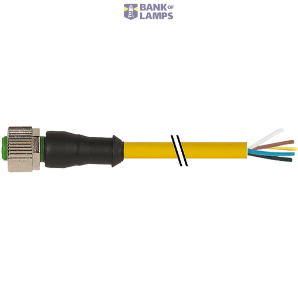 M12 female 0° A-cod. with cable PUR 5x0.34 gy UL/CSA+drag ch. 80m image 1