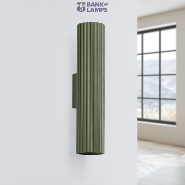VERTICAL WALL LAMP ILLUMINATING UP AND DOWN FROM THE KARBON GREEN SERIES FOR HALL 2XGU10 image 2