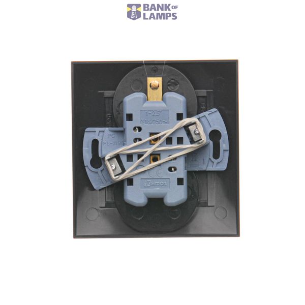 Single switch with indicator light, with indicator light LED not replaceable Color: blue, (module), 10AX, quick connection, black matt image 1