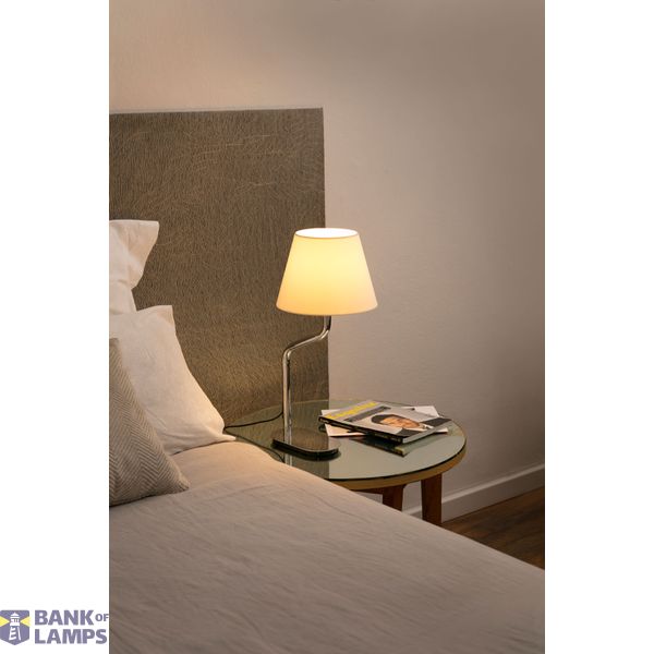 ETERNA CHROME TABLE LAMP BEIGE LAMPSHADE image 2