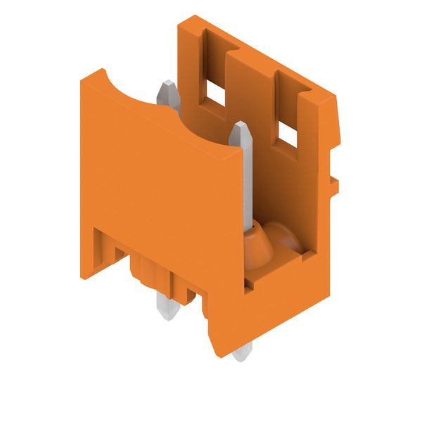PCB plug-in connector, male header, open side, THT solder connection, 5.08 mm, Number of poles: 2, 180°, Solder pin length (l): 3.2 mm, tinned, orange, Box image 3