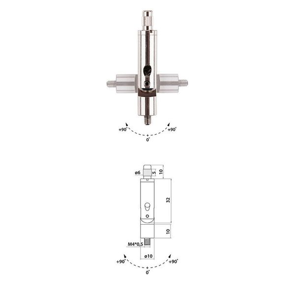 Adjustable flexible M4 suspension cable holder, nickel-plated brass image 1