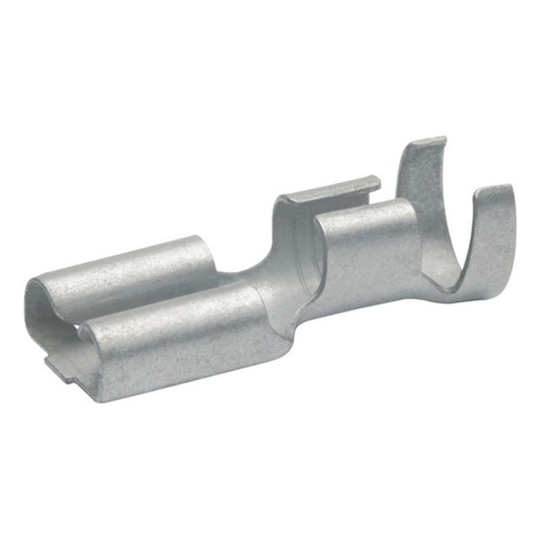 Uninsulated flat plug sleeve, 6.3 x 0.8 mm, 1.5 to 2.5 mm², AWG 16 to 14, brass, tin-plated, 2730 image 1