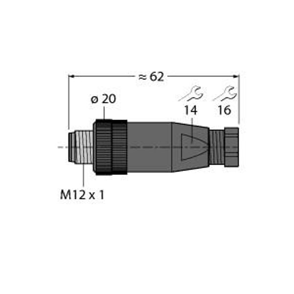 Field-Wireable Connector Male Connector M12 × 1, Straight   BS8151-0/9 image 2