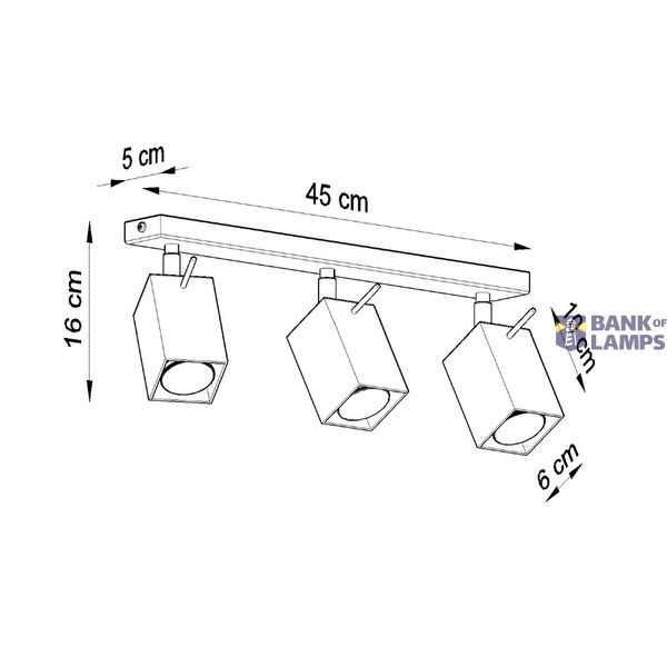 CEILING LAMP MERIDA 3 BLACK GU10 3X40W IP20 image 6