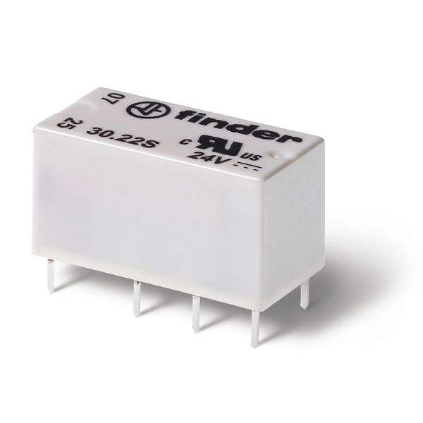 Subminiature DIL relay, 2CO, 3A/125V, 24VDC standard, 400 mW/AgNi+Au (30.22.9.024.0010) image 3