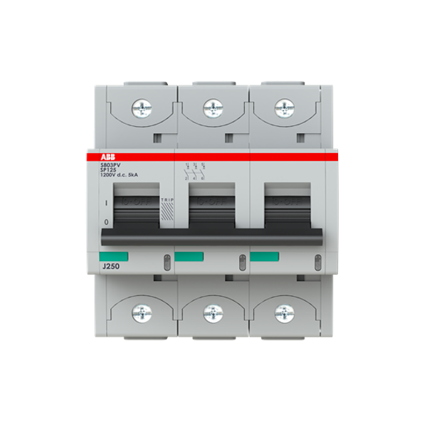 S803PV-SP125 High-performance circuit breaker string fuse 1,200V DC, 125 A, 3-pole image 1