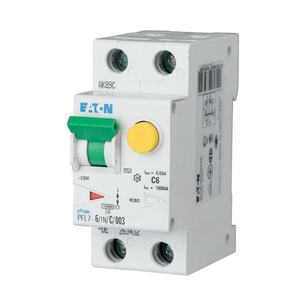 RCD/MCB combination, 6 A, 300 mA, MCB trip characteristic: C, 1p+N, RCD trip characteristic: A image 1