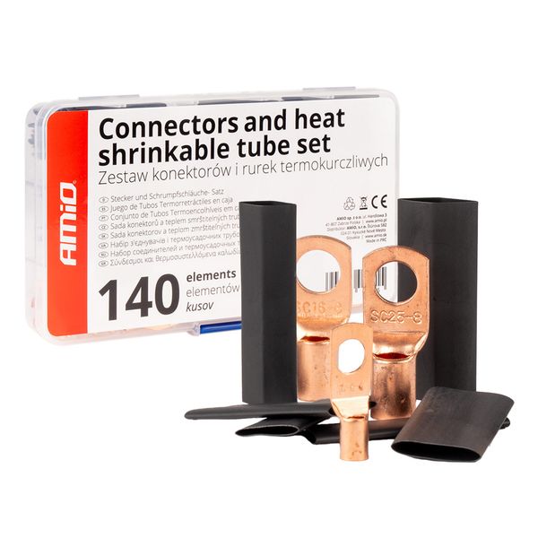 Heat shrink wire Connectors and Tubes 140pcs AMIO-04121 image 1