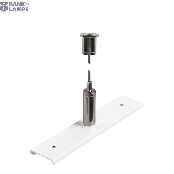Track reinforcement plate with mounting set, 48V TRACK, 3m wire rope, white image 1