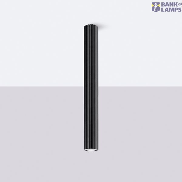 CEILING TUBE PIPE 60CM WITH ELEGANT GROOVING BLACK CARBON FOR LIVING ROOM FOR GU10 image 12