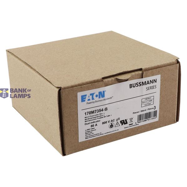 FUSE 80A 800V AC gR SIZE 1 BOLTED TAG DI image 13
