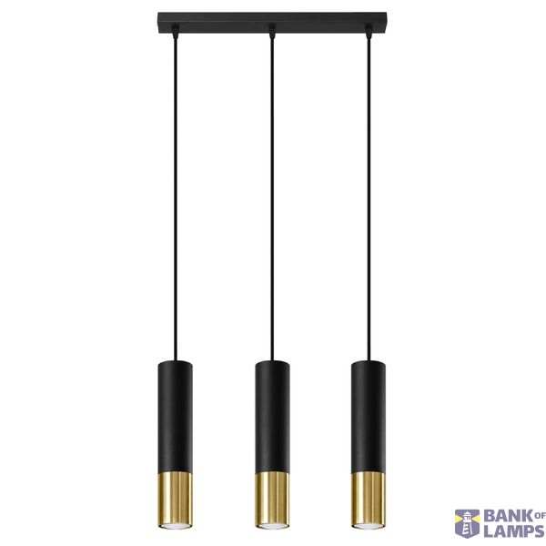 LOOPEZ 3L HANGING LAMP BLACK/GOLD GU10 3X40W IP20 image 8