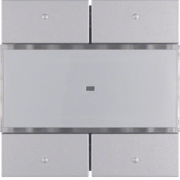 Touch sensor 2-fold comfort with text field, aluminium, matt, B.1/B.7 glass image 1