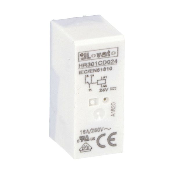 Miniature relay, 24VDC, 16A, 1C/O contact. Fitting on socket HR5XS2... (max 10A) image 1