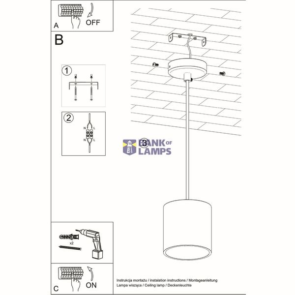 HANGING LAMP ORBIS 1 WHITE GU10 1X40W IP20 image 8