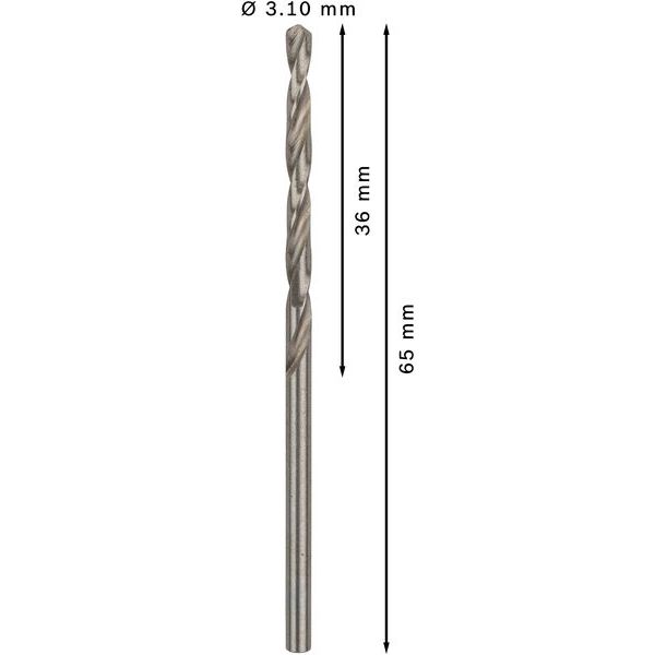 Metal drill bits HSS-G, DIN 338 3,1 x 36 x 65 mm 10 pcs. image 2