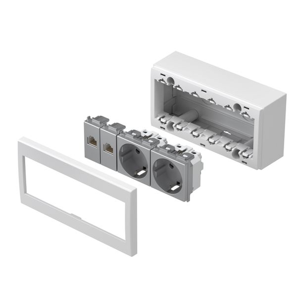 Wall mounted housing with back side cover 6M, white image 2