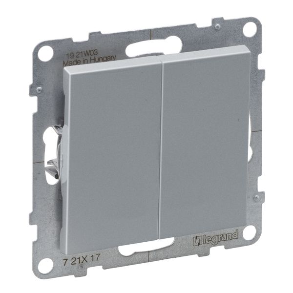2-GANG ONE-WAY PUSH-BUTTON  ALUMINIUM image 1